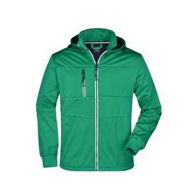 Produktbild von James & Nicholson - Herren Softshelljacke maritim JN1078, irisch-grün/navy-blau