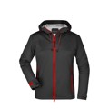 Produktbild von James & Nicholson - Damen Ultraleicht Softshelljacke JN1097, schwarz/rot, Größe