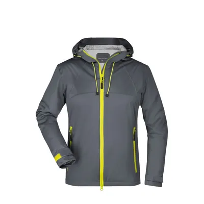 Produktbild von James & Nicholson - Damen Ultraleicht Softshelljacke JN1097, irisch-grün/gelb, 
