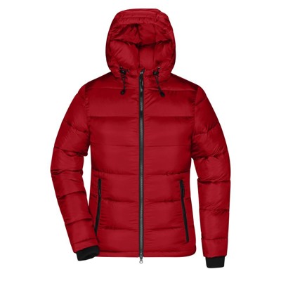Produktbild von James & Nicholson - Damen Winter Steppjacke Sorona® JN1167, rot/schwarz, Größe 