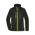 Produktbild von James & Nicholson - Damen Softshell Hybridjacke JN1819, schwarz/neon-gelb, Größ