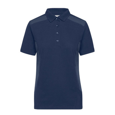 Produktbild von James & Nicholson - Damen BIO Workwear Poloshirt Kontrast JN1825, navy-blau, Gr