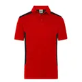 Produktbild von James & Nicholson - Herren BIO Workwear Poloshirt Kontrast JN1826, rot/schwarz,