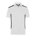 Produktbild von James & Nicholson - Herren BIO Workwear Poloshirt Kontrast JN1826, weiß/carbon,