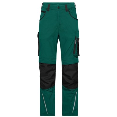 Produktbild von James & Nicholson - Workwear Arbeitshose Slim Line JN1832, dunkelgrün/schwarz, 