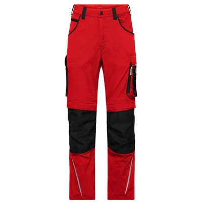 Produktbild von James & Nicholson - Workwear Arbeitshose Slim Line JN1832, rot/schwarz, Größe 9