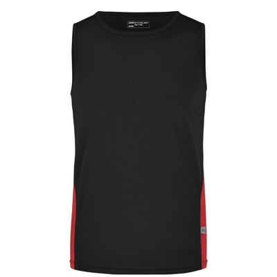 Produktbild von James & Nicholson - Herren Lauftop Topcool® JN305, schwarz/rot, Größe 3XL