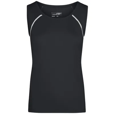 Produktbild von James & Nicholson - Damen Fitness Tanktop JN493, schwarz/weiß, Größe XL