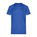 Produktbild von James & Nicholson - Herren Fitness Shirt JN496, blau-melange/navy-blau, Größe M