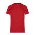 Produktbild von James & Nicholson - Herren Fitness Shirt JN496, rot/schwarz, Größe XL