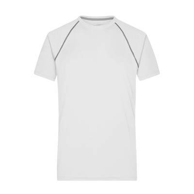 Produktbild von James & Nicholson - Herren Fitness Shirt JN496, weiß/silber, Größe L