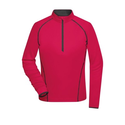 Produktbild von James & Nicholson - Damen Langarm Sportshirt JN497, hellpink/titan, Größe L