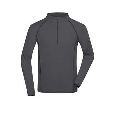 Produktbild von James & Nicholson - Herren Langarm Sportshirt JN498, titan-grau/schwarz, Größe