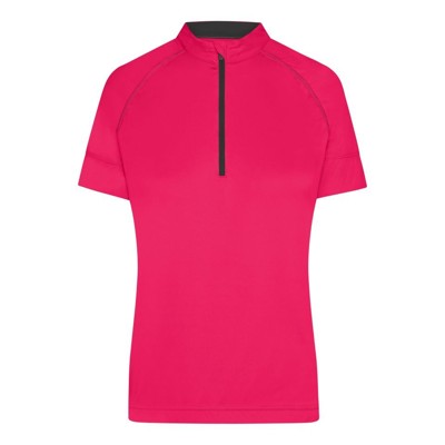 Produktbild von James & Nicholson - Damen Radshirt Halfzip JN513, hellpink/titan, Größe XL