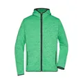 Produktbild von James & Nicholson - Herren Strick Kapuzenjacke JN589, grün-melange/schwarz, Grö