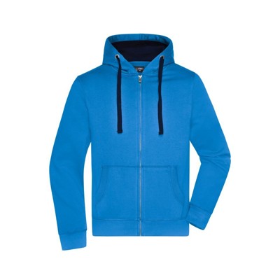 Produktbild von James & Nicholson - Herren Sweatjacke Bionic® JN595, kobalt-blau/navy-blau, Grö