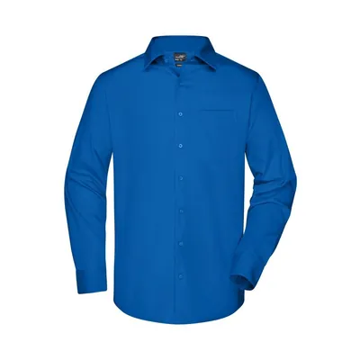 Produktbild von James & Nicholson - Herren Langarm Business Hemd JN642, königs-blau, Größe XXL