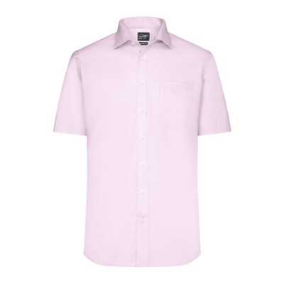 Produktbild von James & Nicholson - Kurzarm Herrenhemd Micro-Twill JN684, pink, Größe S