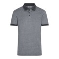 Produktbild von James & Nicholson - Herren Melange Poloshirt JN706, schwarz-melange/schwarz, Gr