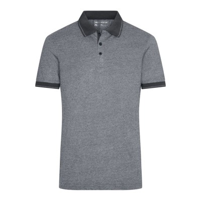 Produktbild von James & Nicholson - Herren Melange Poloshirt JN706, schwarz-melange/schwarz, Gr