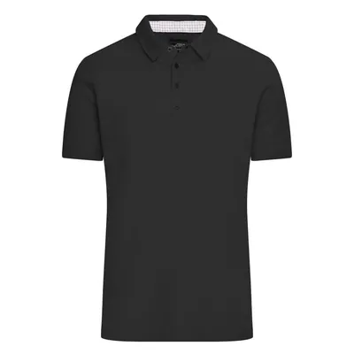 Produktbild von James & Nicholson - Herren Used Look Poloshirt JN712, schwarz/titan-weiß, Größe