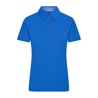 Produktbild von James & Nicholson - Damen Trachtenpoloshirt JN715, königs-blau/weiß, Größe L
