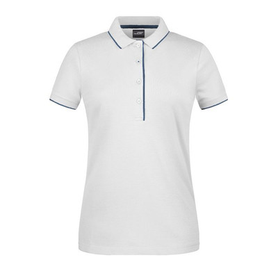 Produktbild von James & Nicholson - Damen Poloshirt Multi Stripe JN727, weiß/navy-blau, Größe X