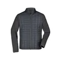 Produktbild von James & Nicholson - Herren Melange Strickfleece Hybridjacke JN742, grau/anthraz