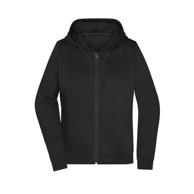 Produktbild von James & Nicholson - Damen Basic Kapuzen-Sweatjacke JN755, schwarz, Größe XL