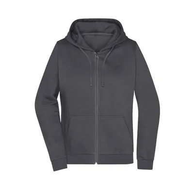 Produktbild von James & Nicholson - Damen Basic Kapuzen-Sweatjacke JN755, graphit, Größe L