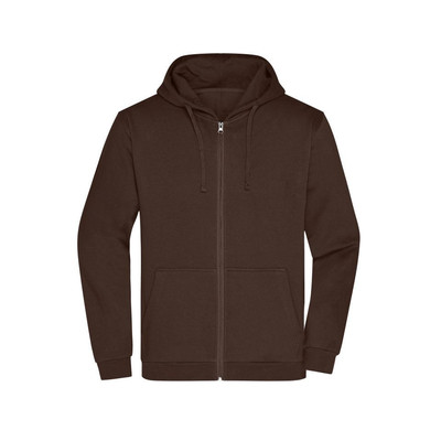 Produktbild von James & Nicholson - Herren Basic Kapuzen-Sweatjacke JN756, braun, Größe S