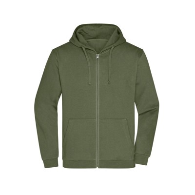 Produktbild von James & Nicholson - Herren Basic Kapuzen-Sweatjacke JN756, oliv, Größe L