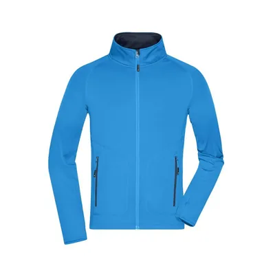 Produktbild von James & Nicholson - Herren Stretch-Fleece Jacke JN764, kobalt-blau/navy-blau, G