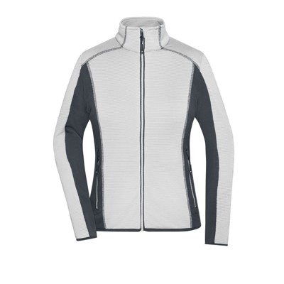 Produktbild von James & Nicholson - Damen Strukturfleece Jacke JN783, weiß/carbon, Größe XS
