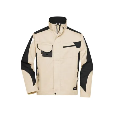 Produktbild von James & Nicholson - Workwear Jacke JN821, stein-grau/schwarz, Größe S