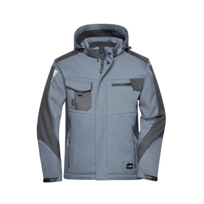 Produktbild von James & Nicholson - Workwear Winter Softshell Jacke JN824, carbon/schwarz, Größ