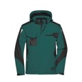 Produktbild von James & Nicholson - Workwear Winter Softshell Jacke JN824, dunkelgrün/schwarz, 