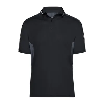 Produktbild von James & Nicholson - Work Poloshirt JN828, schwarz/carbon, Größe XXL