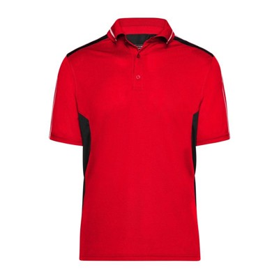 Produktbild von James & Nicholson - Work Poloshirt JN828, rot/schwarz, Größe 4XL