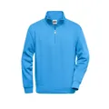 Produktbild von James & Nicholson - Workwear Zip Sweatshirt JN831, aqua-blau, Größe L