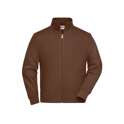Produktbild von James & Nicholson - Sweatjacke mit Stehkragen JN836, braun, Größe L