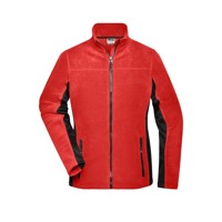 Produktbild von James & Nicholson - Damen Arbeits Fleecejacke JN841, rot/schwarz, Größe XS