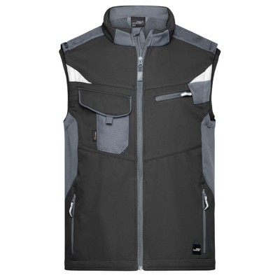 Produktbild von James & Nicholson - Workwear Softshell Weste JN845, schwarz/carbon, Größe 6XL