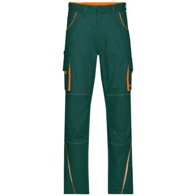 Produktbild von James & Nicholson - Workwear Bundhose JN847, dunkelgrün/orange, Größe 66