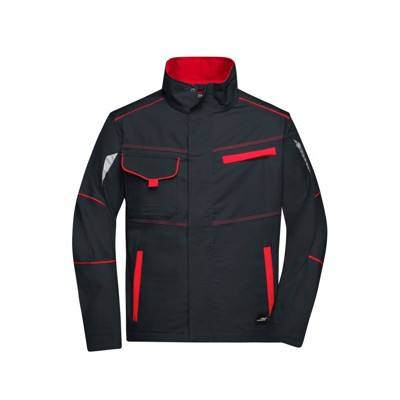 Produktbild von James & Nicholson - Workwear Jacke JN849, carbon/rot, Größe 6XL