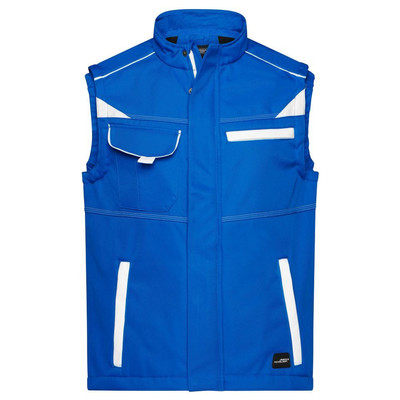 Produktbild von James & Nicholson - Softshell Workwear Weste JN852, königs-blau/weiß, Größe M