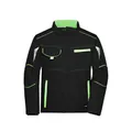 Produktbild von James & Nicholson - Winter Workwear Softshell Jacke JN853, schwarz/lime-grün, G