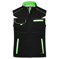 Produktbild von James & Nicholson - Winter Workwear Softshell Weste JN854, schwarz/lime-grün, G