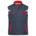 Produktbild von James & Nicholson - Winter Workwear Softshell Weste JN854, carbon/rot, Größe 5X