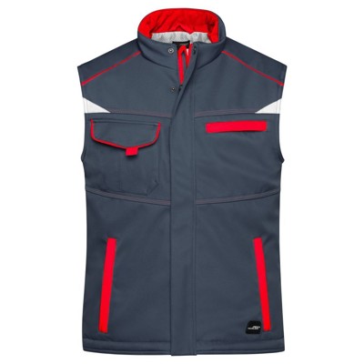 Produktbild von James & Nicholson - Winter Workwear Softshell Weste JN854, carbon/rot, Größe S